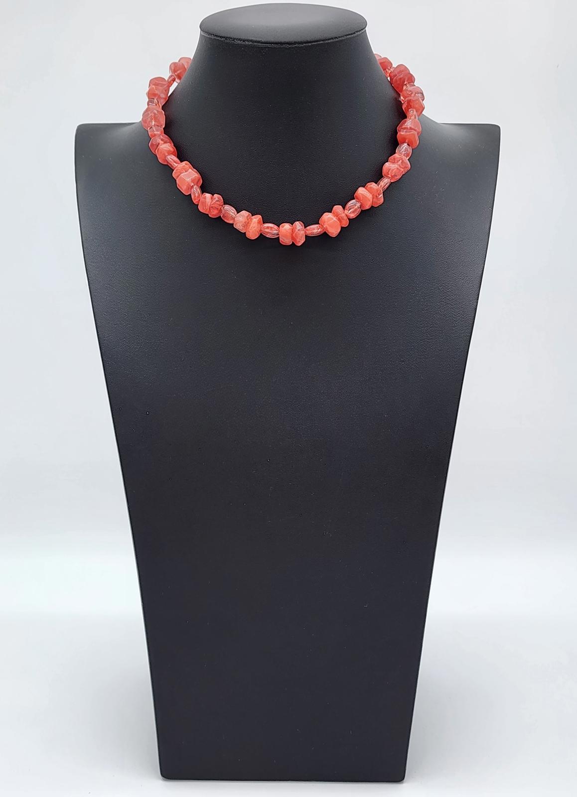 Cherry or Strawberry Quartz 925 Silver Necklace Dainty Pink Gemstone Jewelry