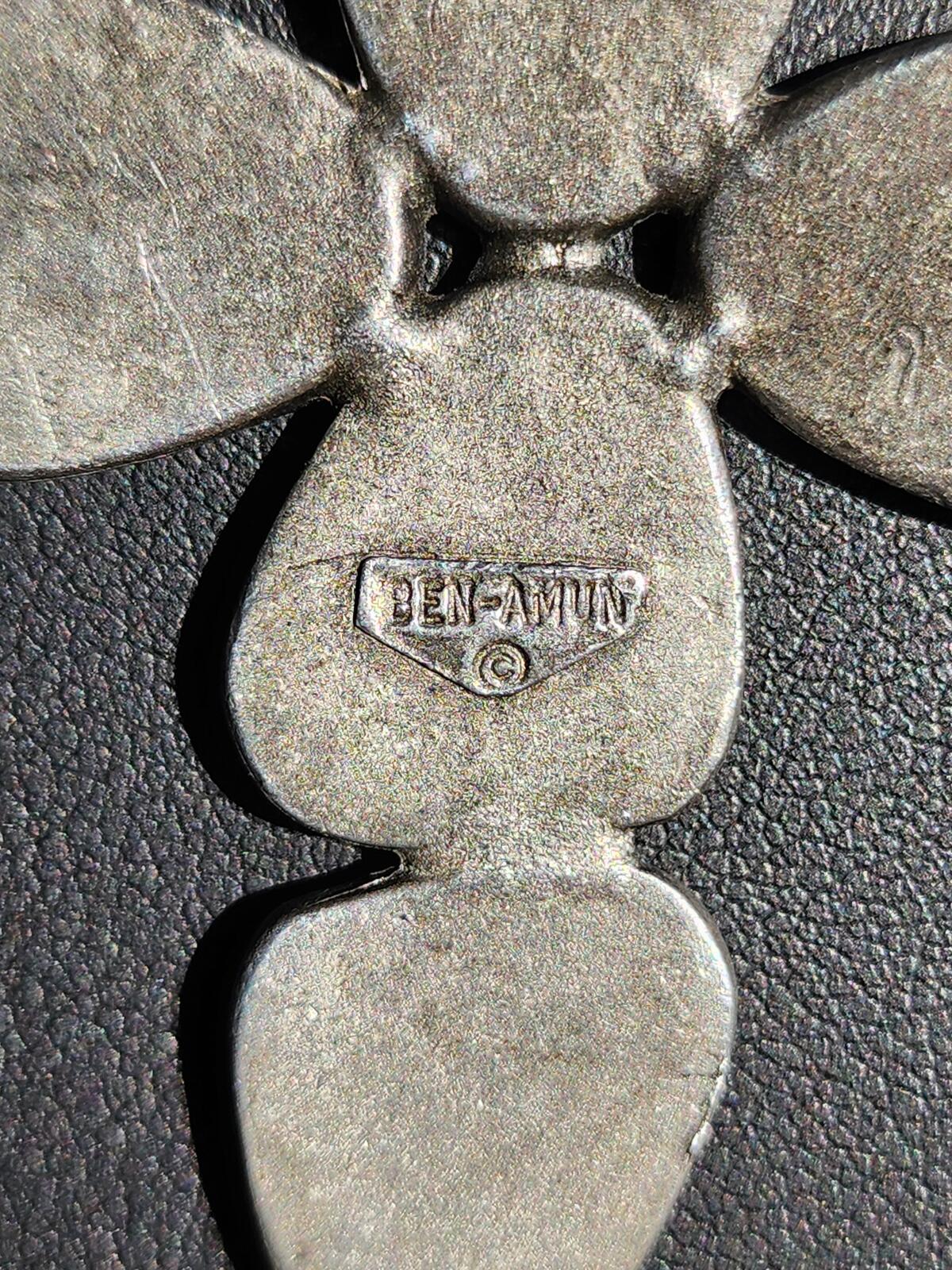 Vintage Ben Amun Signed Turquoise Cross Pendant Necklace w Byzantine Chain
