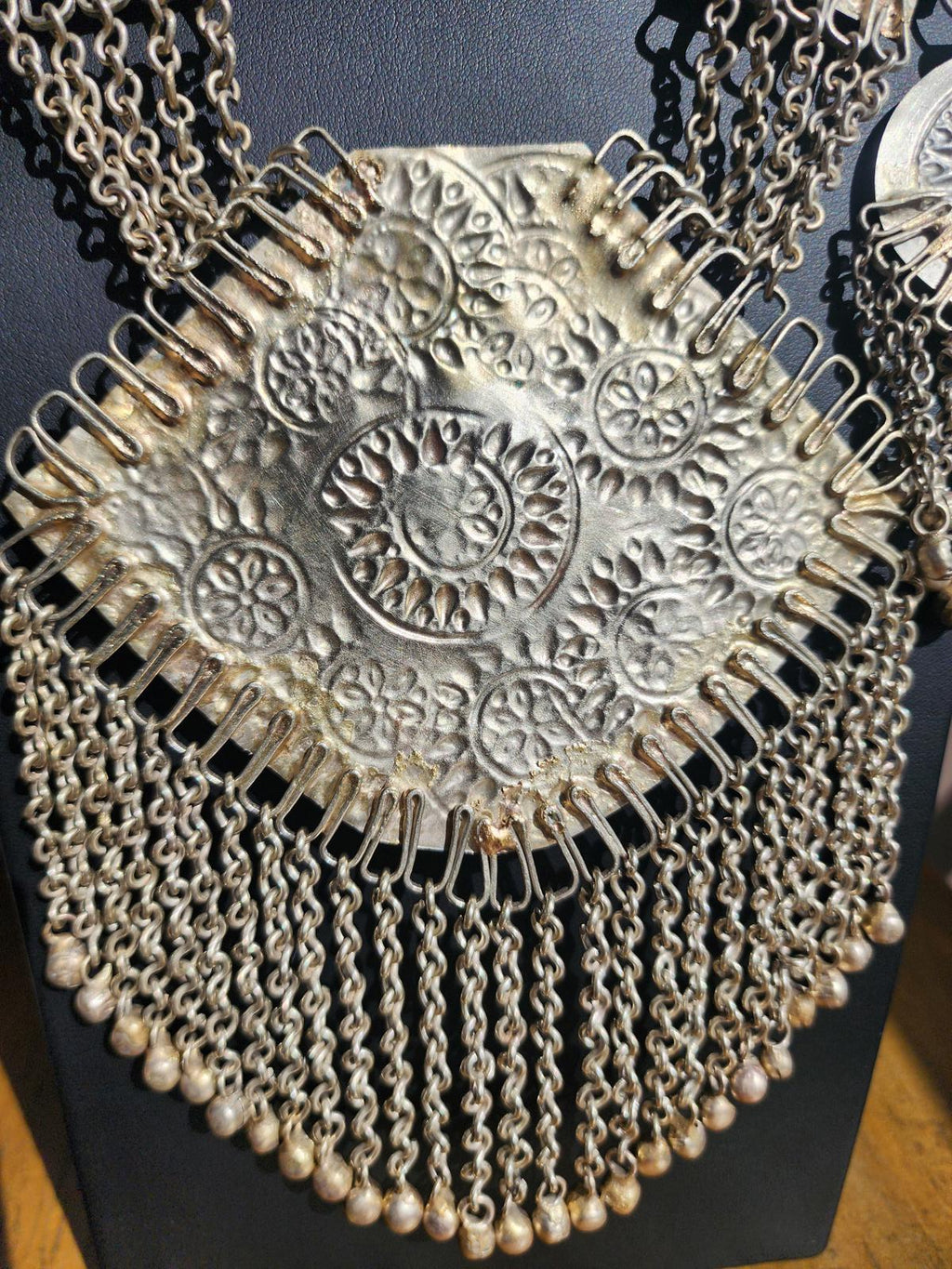 Massive Vintage Kashmiri Necklace, Carnelian, Handcrafted Silver Bridal Jewelry