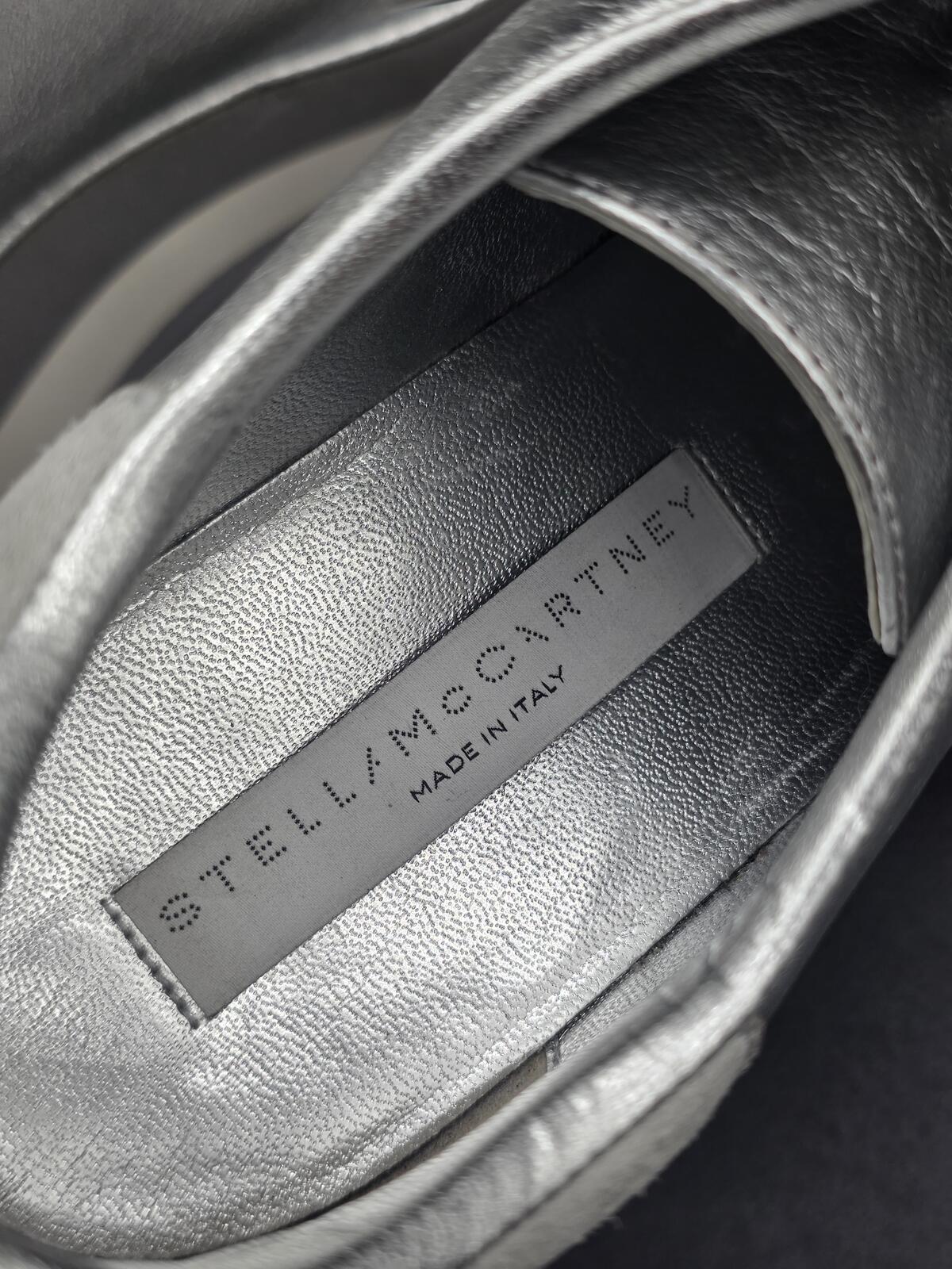 Stella McCartney Elyse Silver Platform Shoe EU38 US8, Like New, Made in Italy