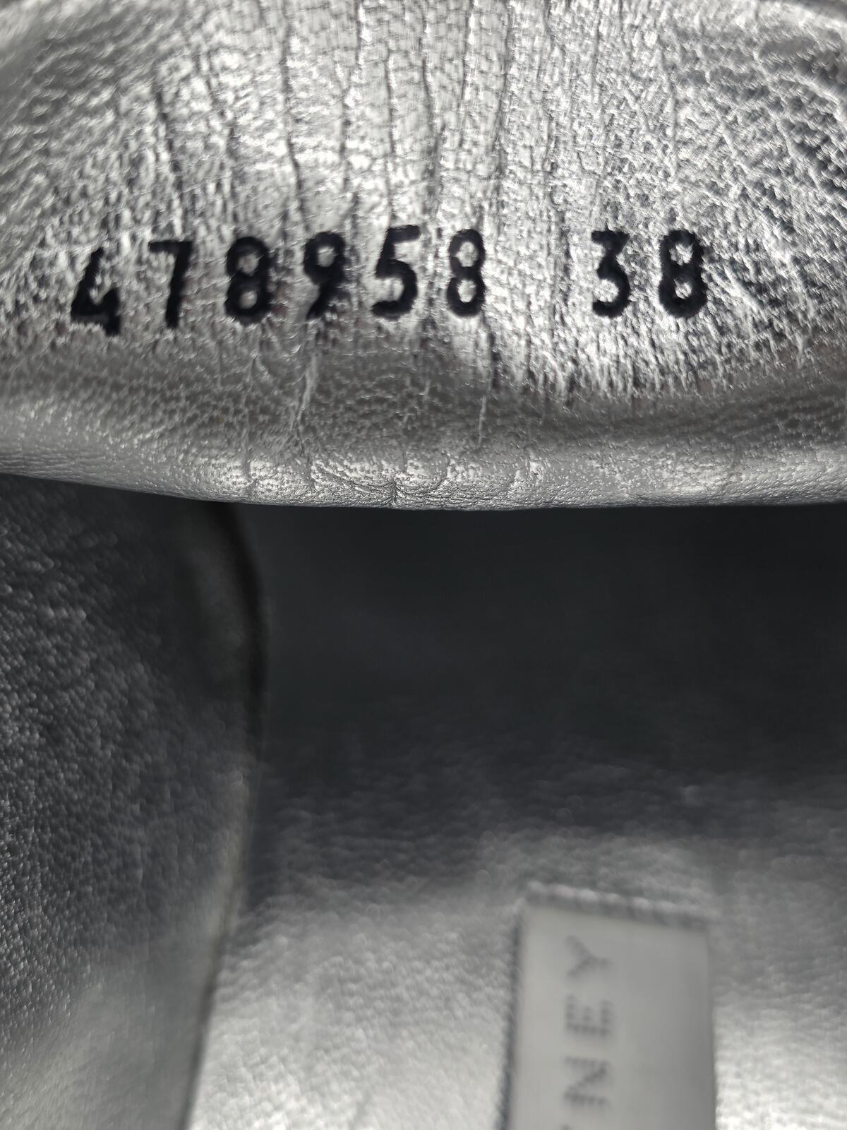 Stella McCartney Elyse Silver Platform Shoe EU38 US8, Like New, Made in Italy