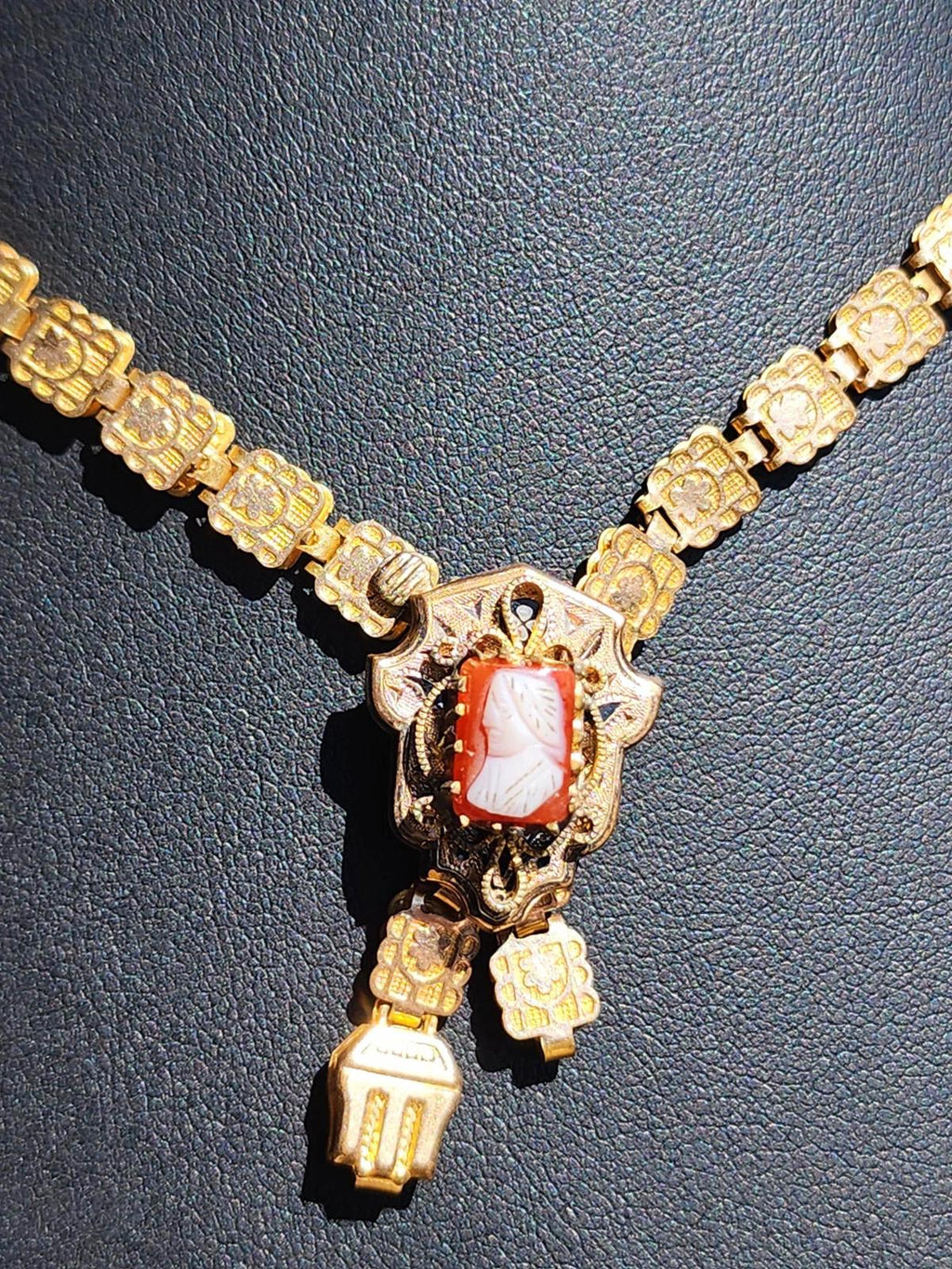 Antique Gold Fill Cameo Necklace Victorian Edwardian Art Deco Jewelry 1910–1930