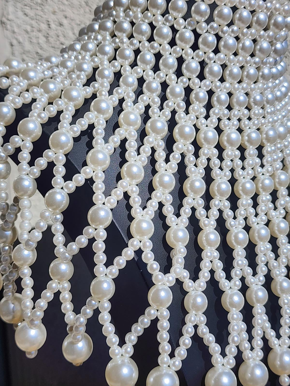 Dramatic Pearl Bib Collar Necklace | Statement Choker | Bridal Runway Jewelry