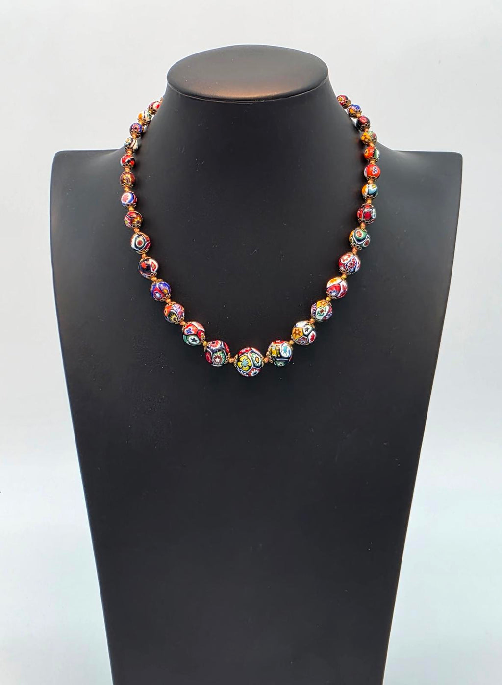 Vintage Murano Millefiori Venetian Glass Necklace Ercole Moretti Italian Art