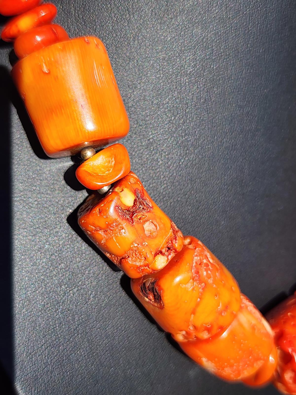 Barse Chunky Coral Statement Necklace Marked Barse & 925 172 grams 20" Long