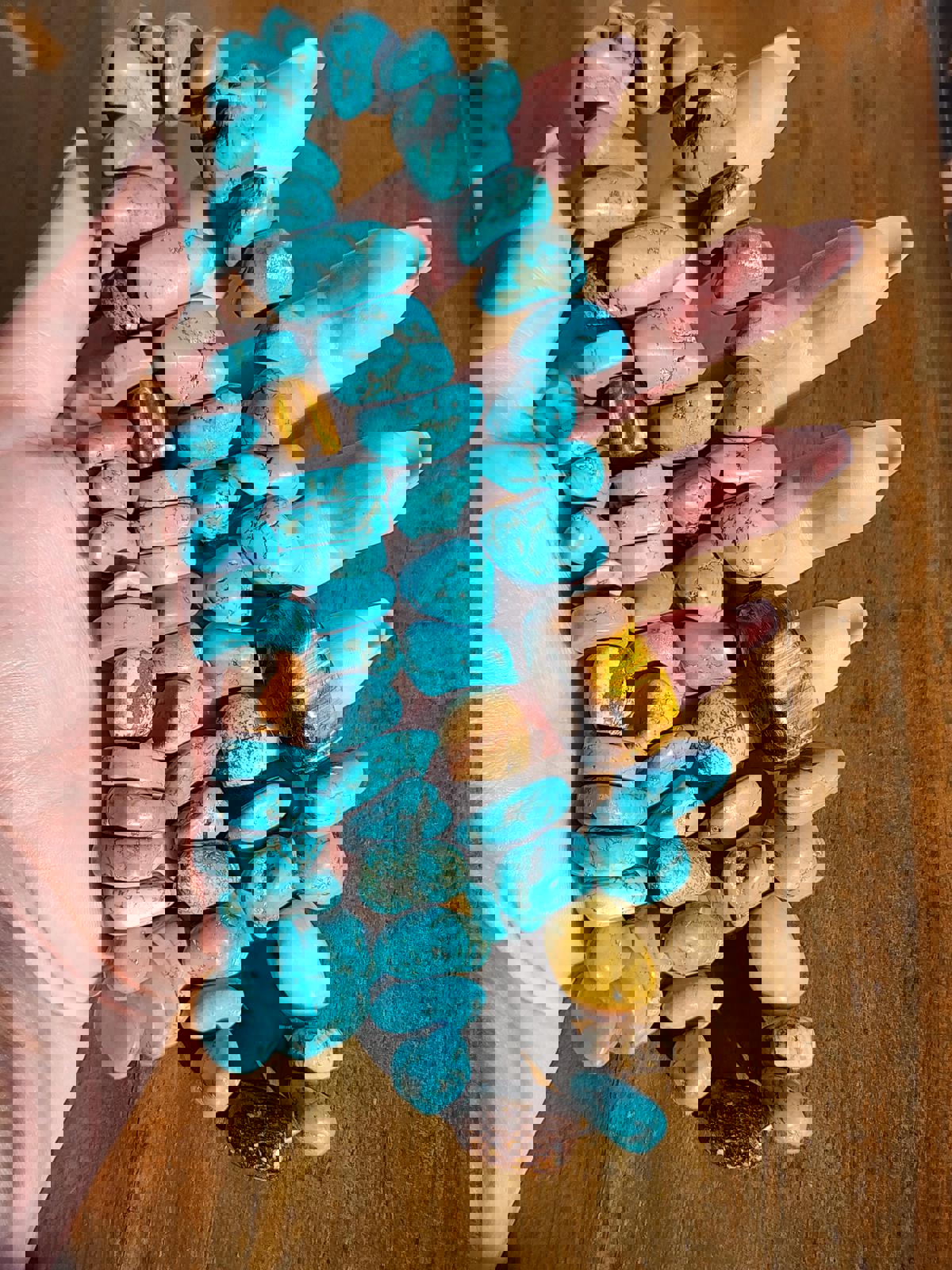 Genuine Chunky Turquoise Southwest Necklace Silver 925 w Tiger’s Eye 284g