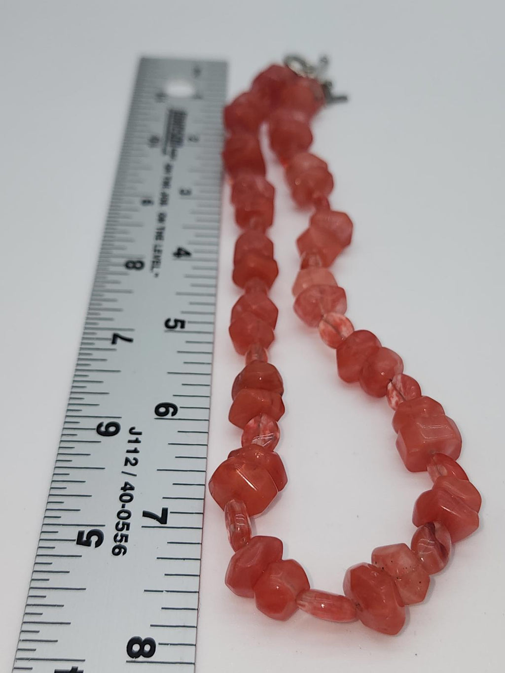Cherry or Strawberry Quartz 925 Silver Necklace Dainty Pink Gemstone Jewelry