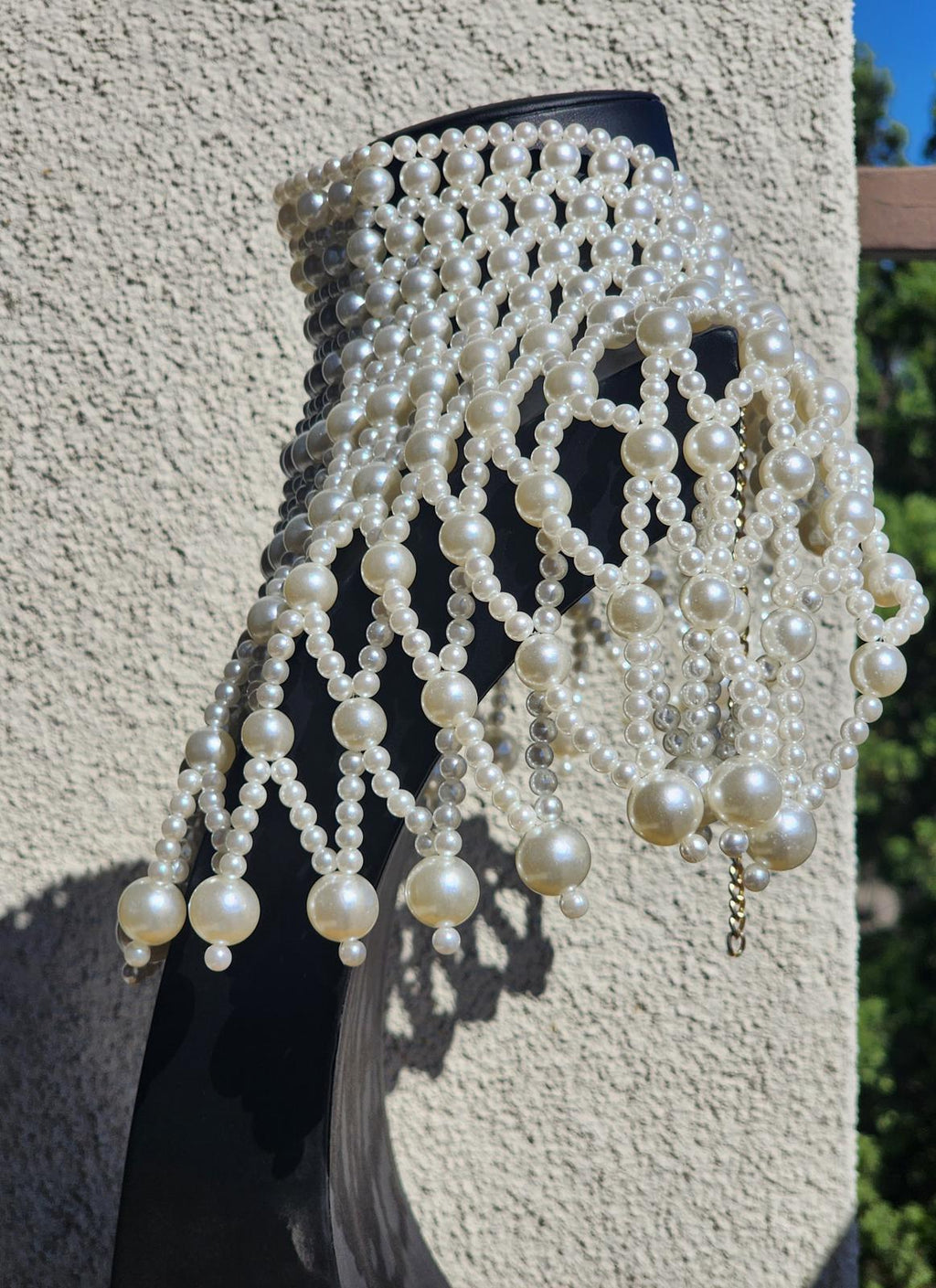 Dramatic Pearl Bib Collar Necklace | Statement Choker | Bridal Runway Jewelry