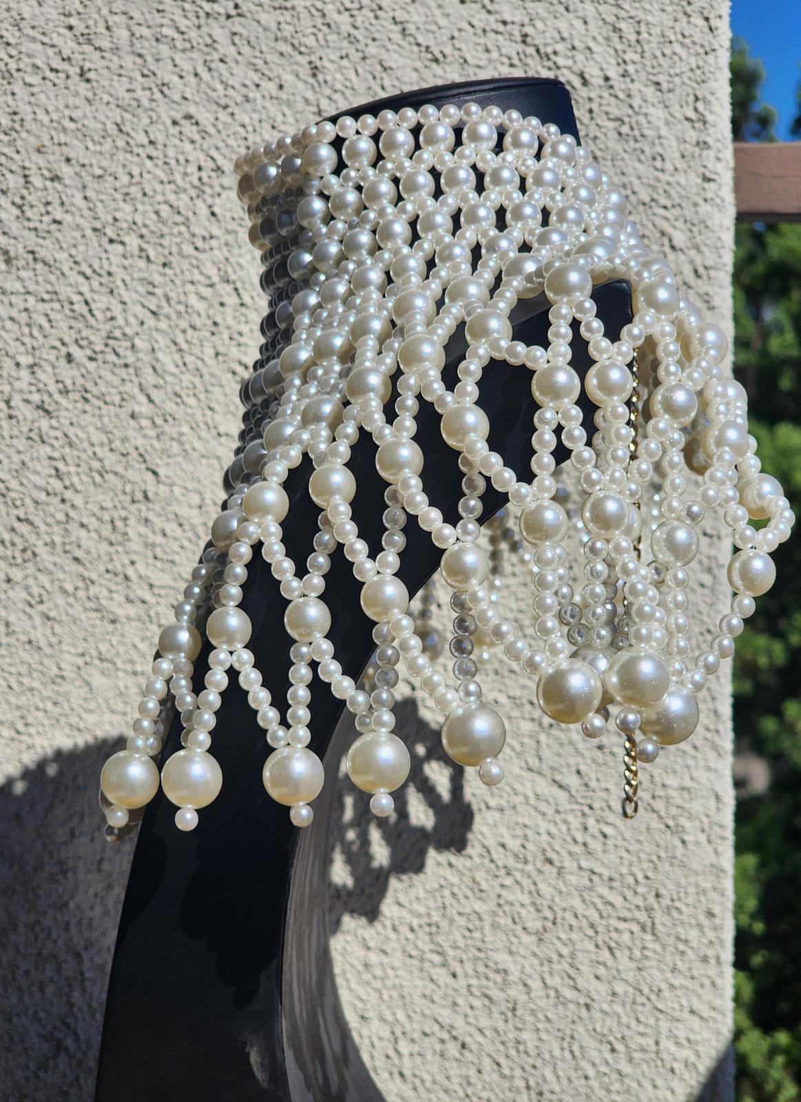 Dramatic Pearl Bib Collar Necklace | Statement Choker | Bridal Runway Jewelry