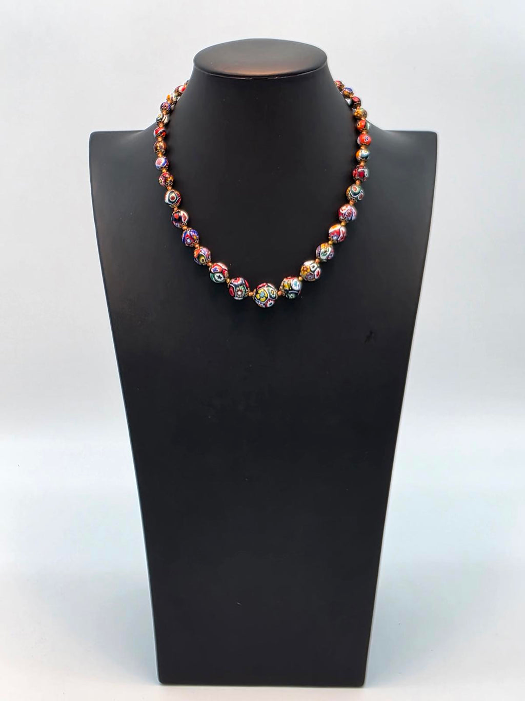 Vintage Murano Millefiori Venetian Glass Necklace Ercole Moretti Italian Art