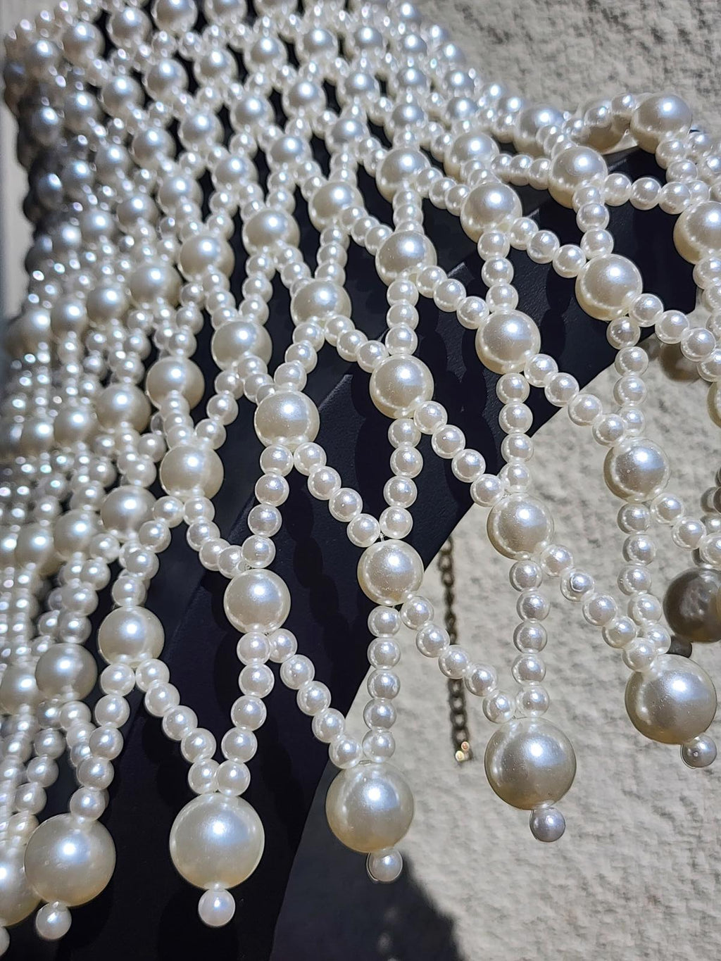 Dramatic Pearl Bib Collar Necklace | Statement Choker | Bridal Runway Jewelry