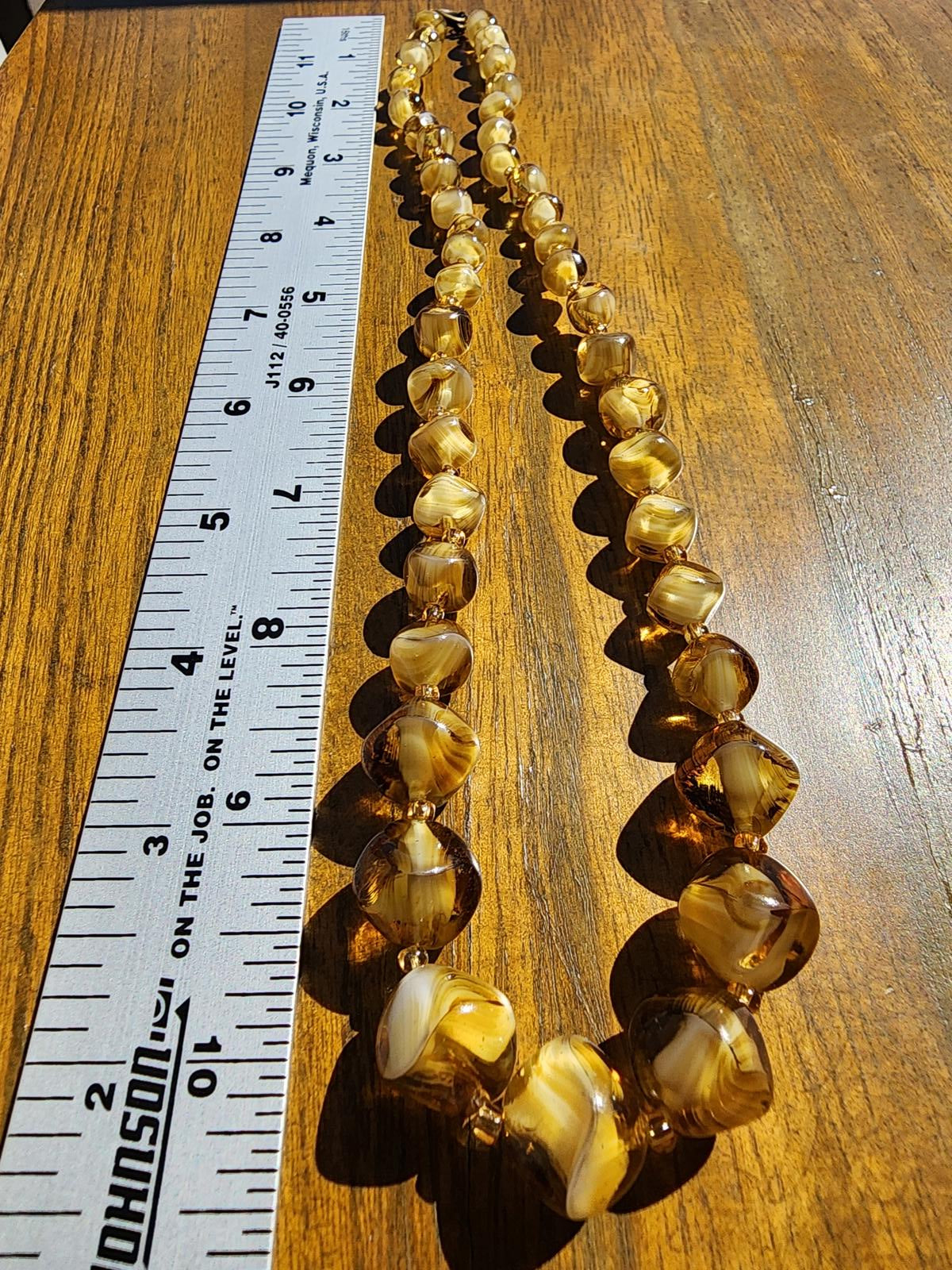 Rare Vintage Czech Amber Glass Marbled Necklace | Estate Sale | 1930's Art Deco
