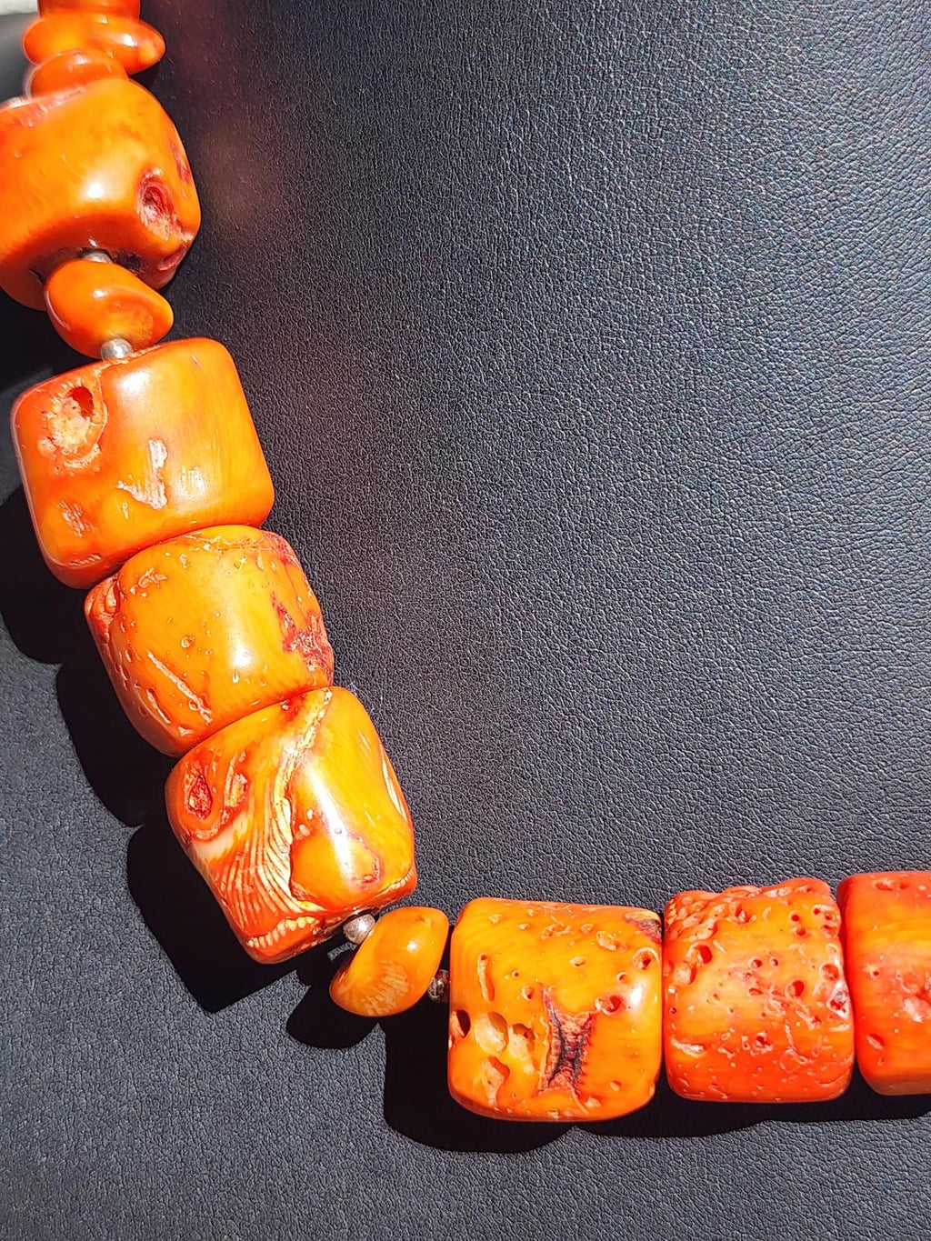 Barse Chunky Coral Statement Necklace Marked Barse & 925 172 grams 20" Long