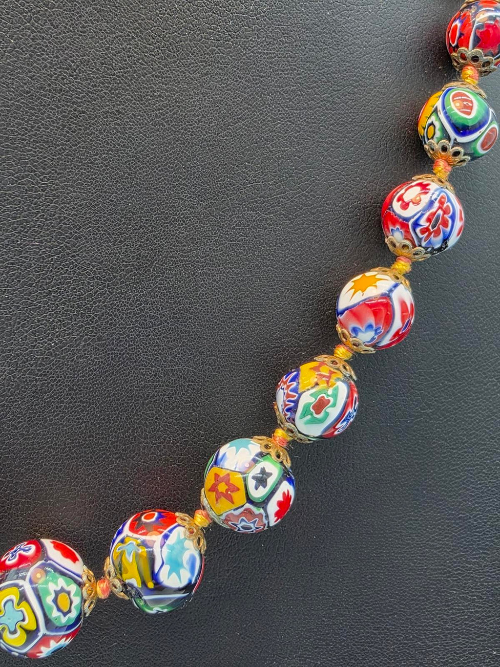 Vintage Murano Millefiori Venetian Glass Necklace Ercole Moretti Italian Art