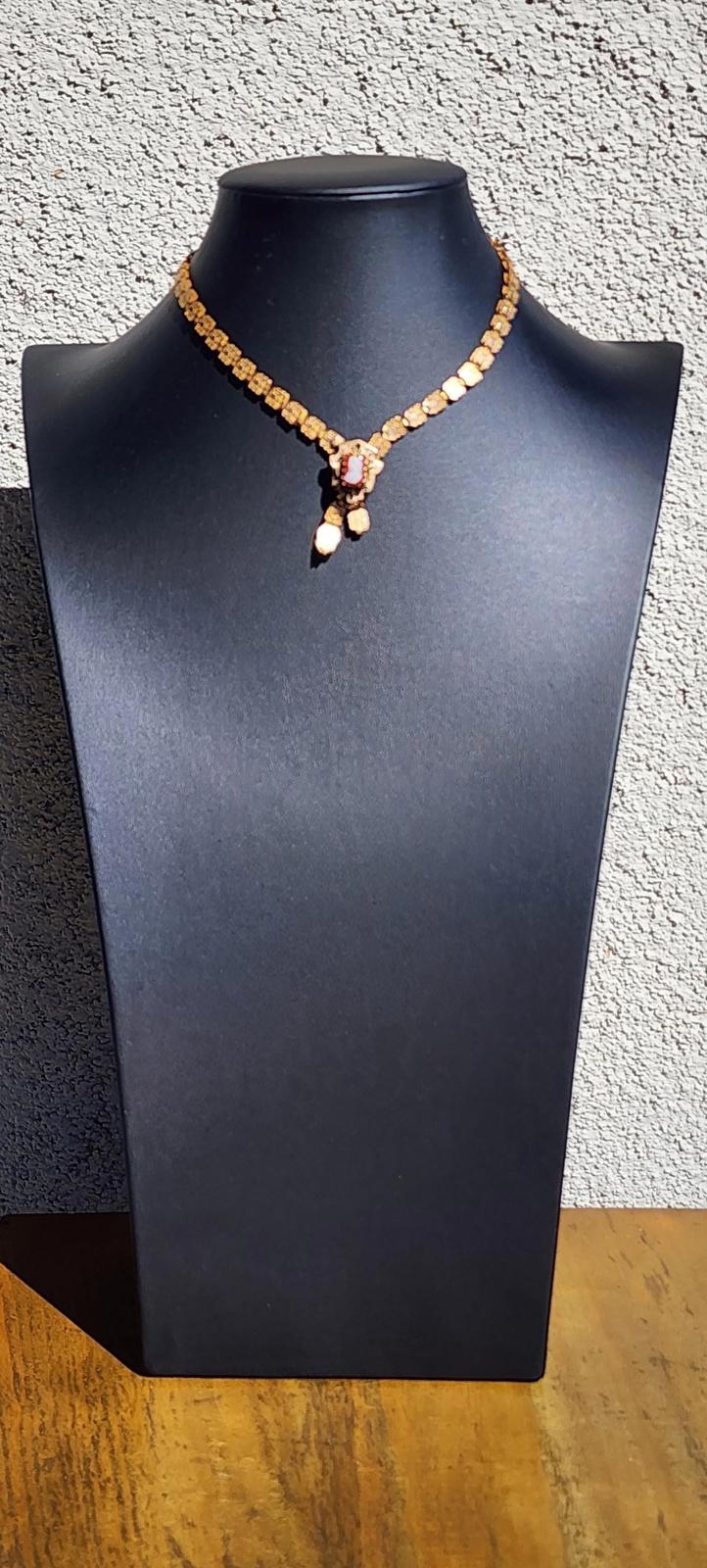 Antique Gold Fill Cameo Necklace Victorian Edwardian Art Deco Jewelry 1910–1930