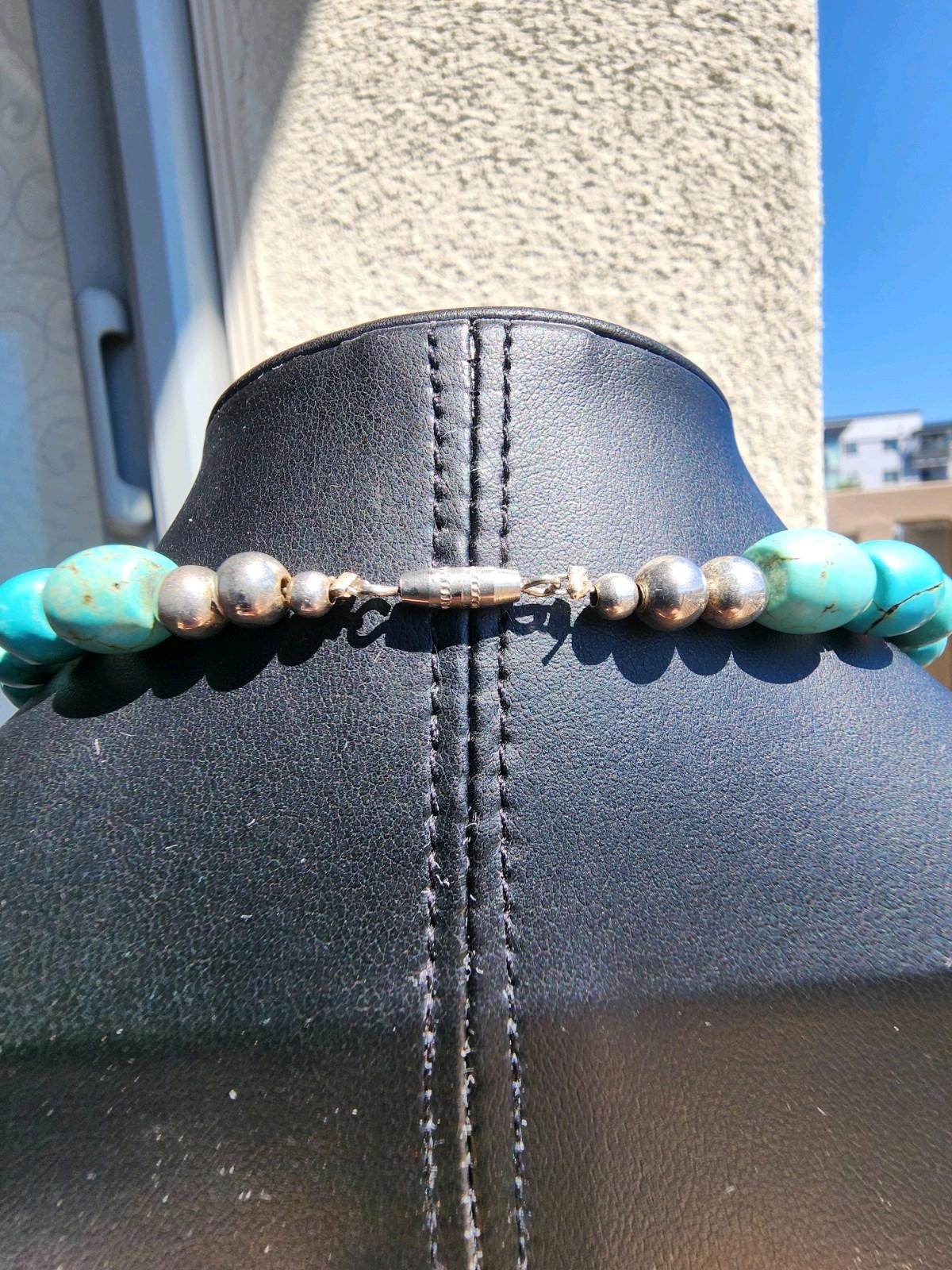 Genuine Turquoise Necklace | Goldstone Pendant | Southwest/Native American Style