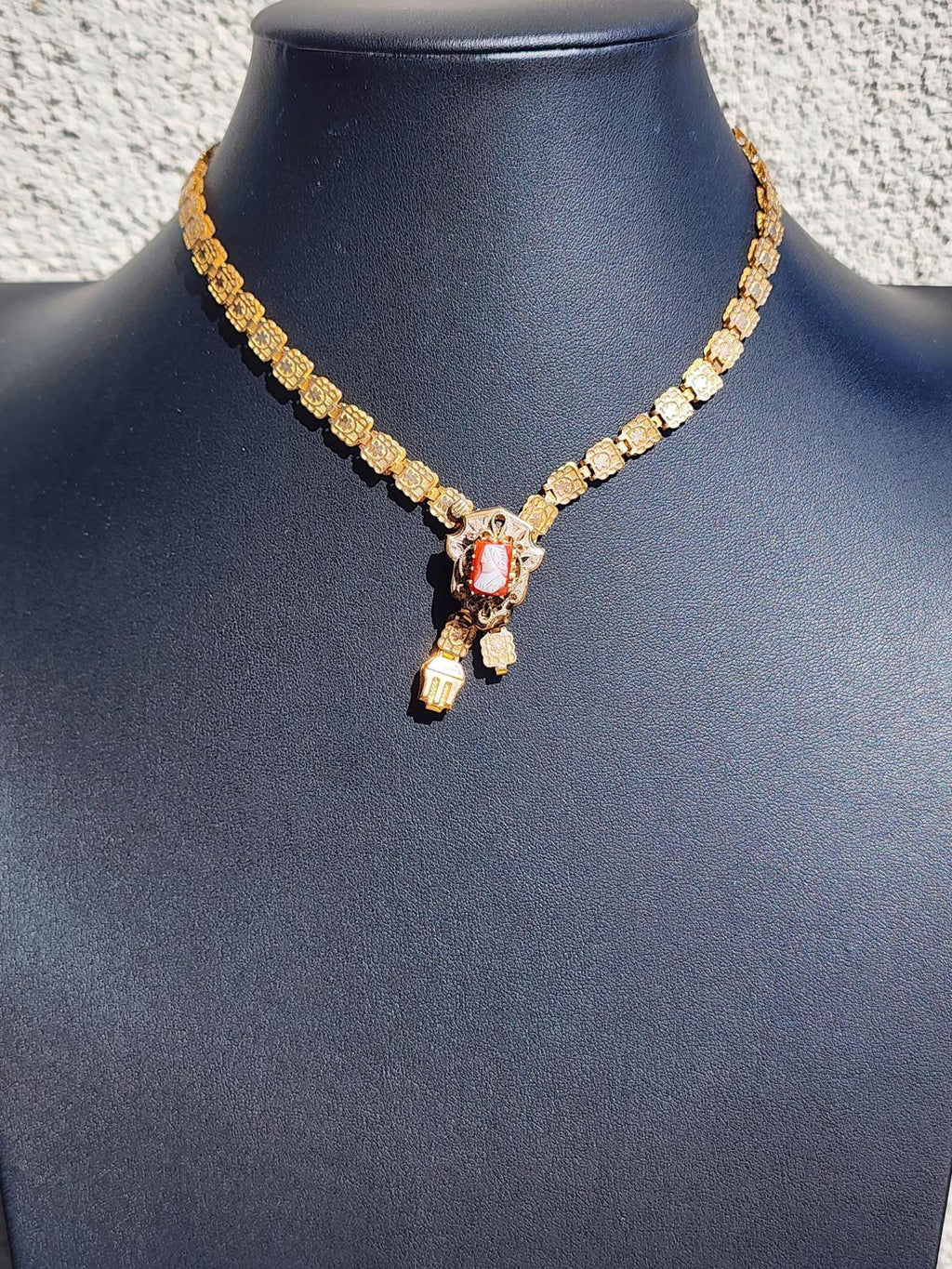 Antique Gold Fill Cameo Necklace Victorian Edwardian Art Deco Jewelry 1910–1930