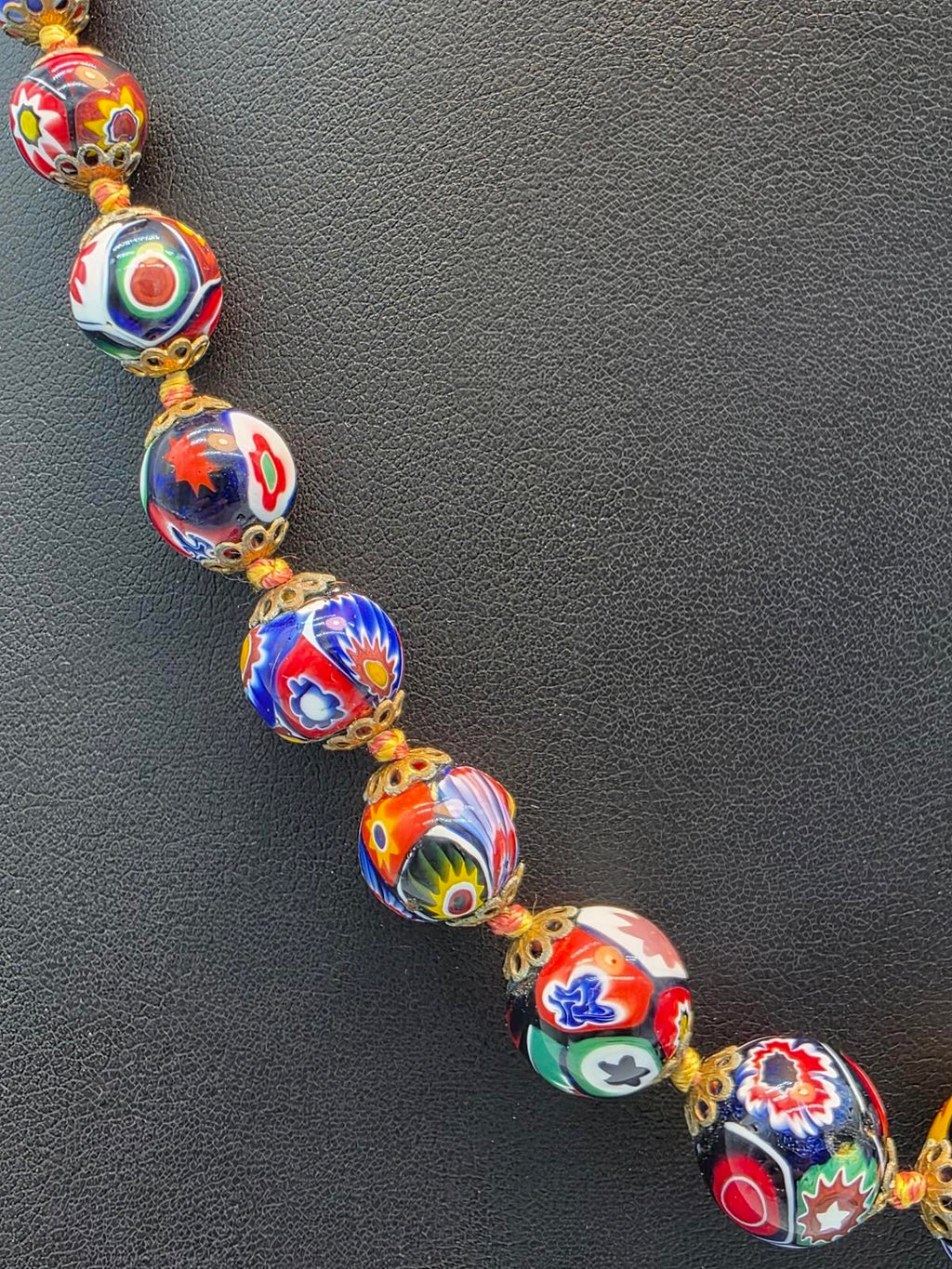 Vintage Murano Millefiori Venetian Glass Necklace Ercole Moretti Italian Art