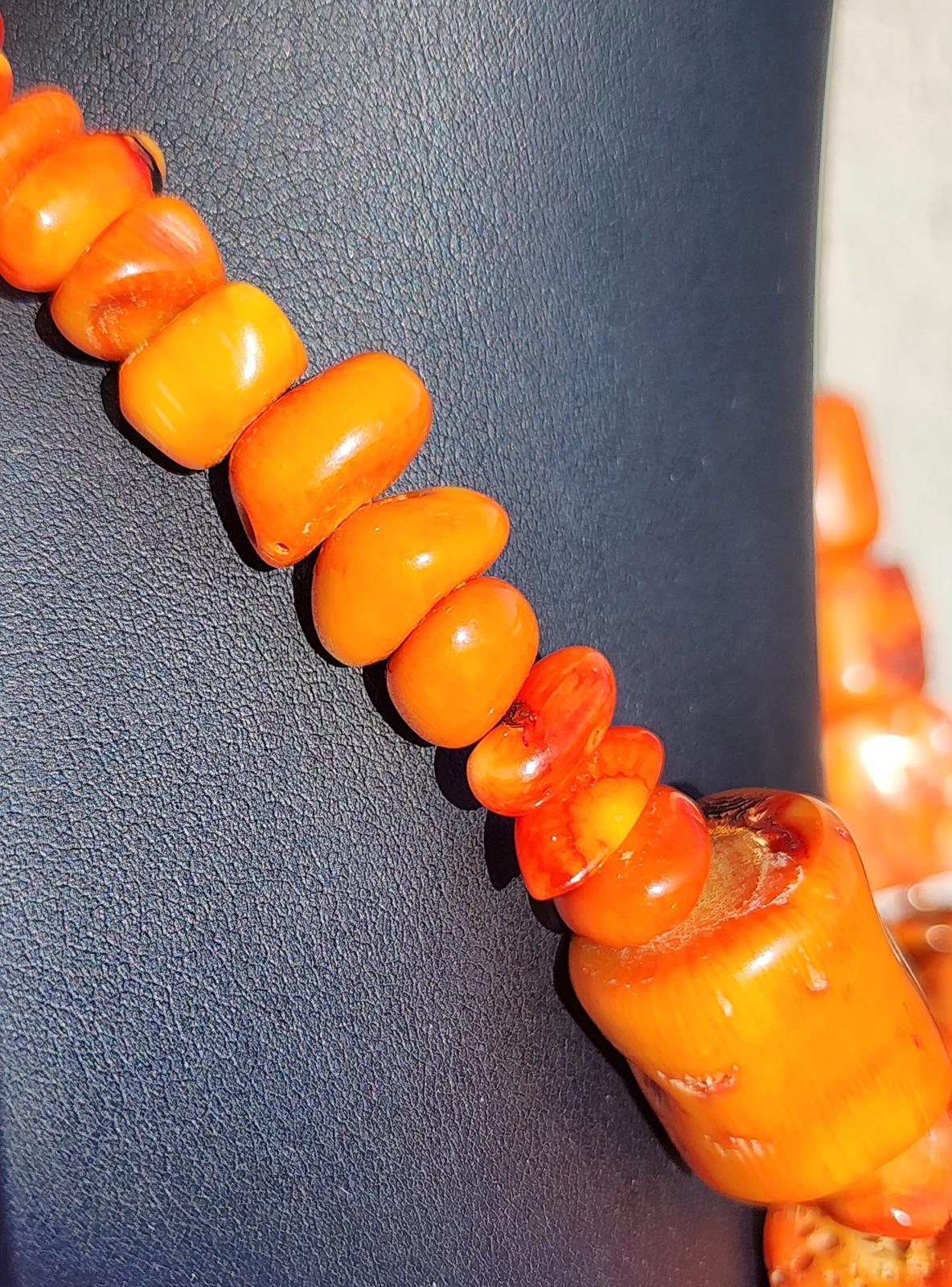 Barse Chunky Coral Statement Necklace Marked Barse & 925 172 grams 20" Long