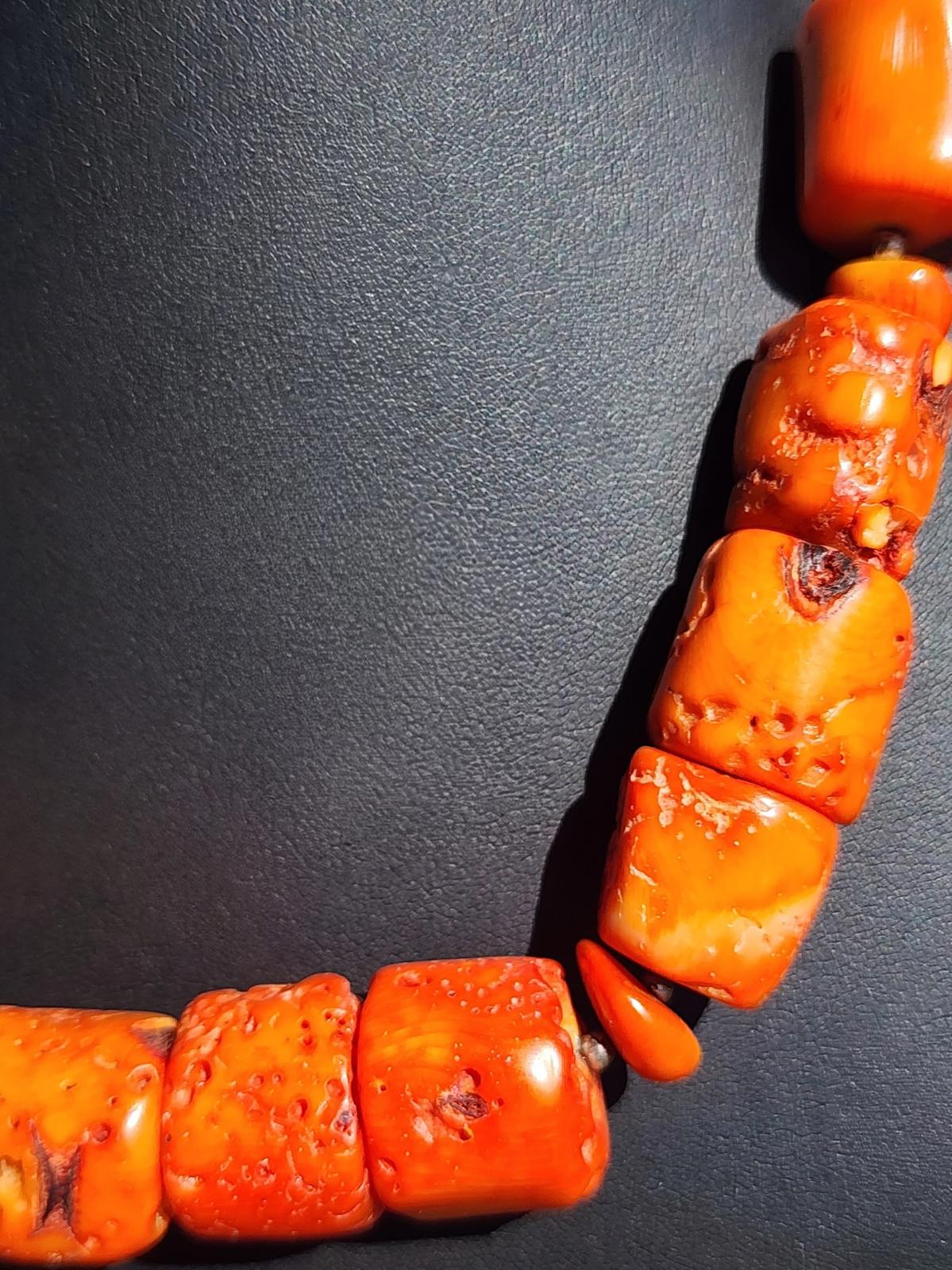 Barse Chunky Coral Statement Necklace Marked Barse & 925 172 grams 20" Long